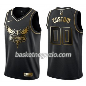 Canotte Uomo Charlotte Hornets Personalizzate Nike Nero Golden Edition Swingman